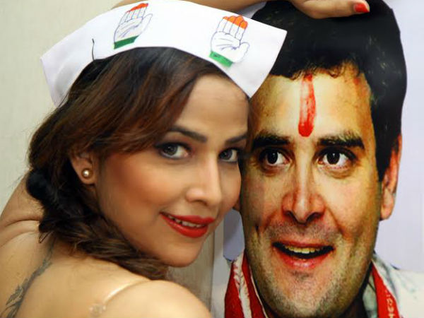 राहुल गांधी के लिये न्यूड तनीषा ने गुलाबों से ढ़का बदन