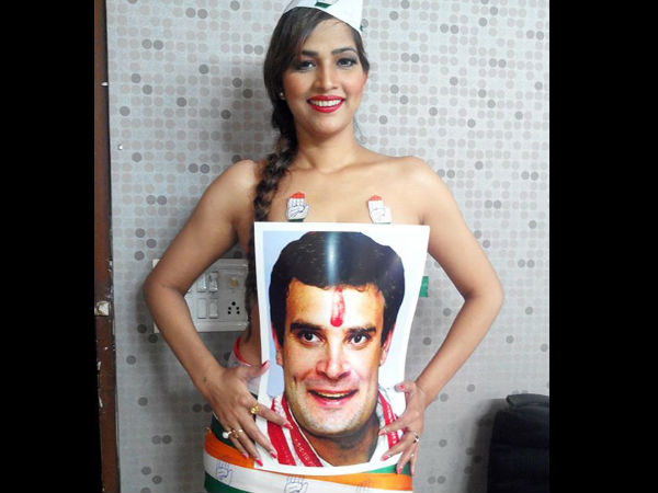 राहुल के समर्थन में तनीषा ने उतार दिए सारे कपड़े
