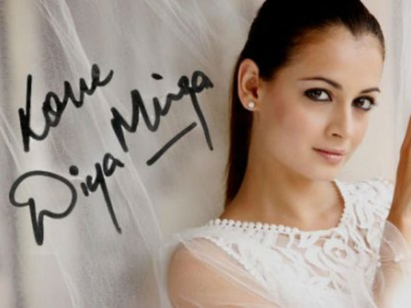 Autograph of Diya Mirza Autograph of Diya Mirza