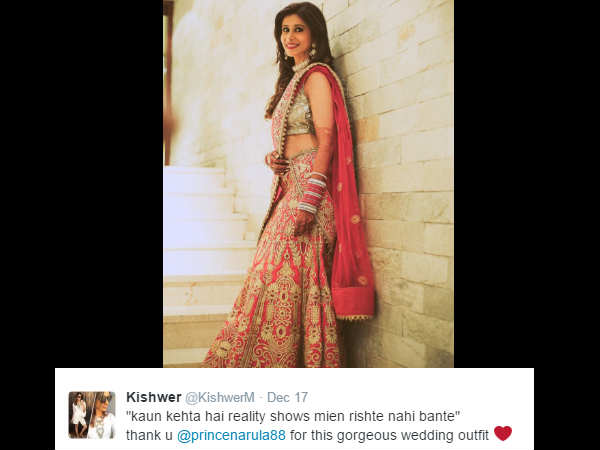Bigg Boss season 9 winner Prince Narula gifted Kishwer stunning lehenga Bigg Boss season 9 winner Prince Narula gifted Kishwer stunning lehenga