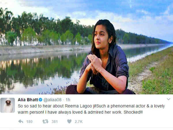 रीमा लागू के निधन पर स्टार्स का ट्विट