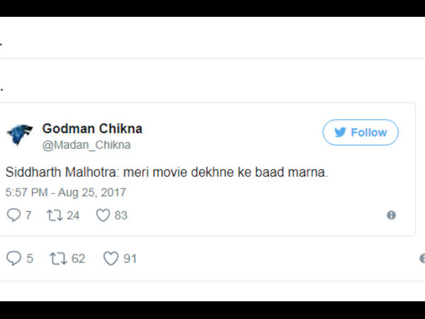 सिद्धार्थ मल्होत्रा को लोगों ने धो डाला सिद्धार्थ मल्होत्रा को लोगों ने धो डाला