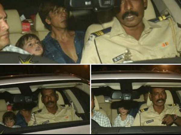 अबराम कैमरे से छिपते दिखे अबराम कैमरे से छिपते दिखे