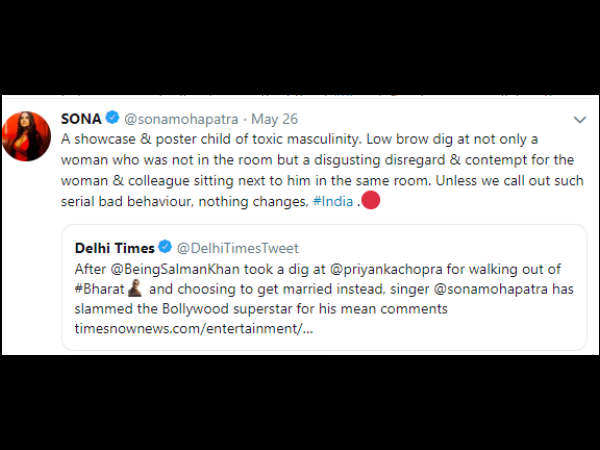 सोना महापात्रा ने कसा तंज