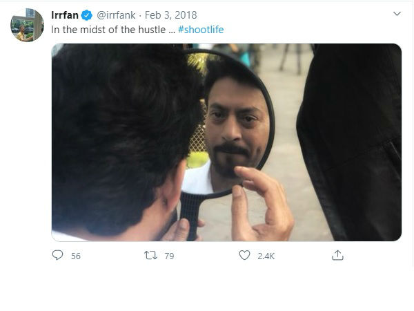 इरफान खान की शूटिंग लाइफ वाला ट्वीट इरफान खान की शूटिंग लाइफ वाला ट्वीट