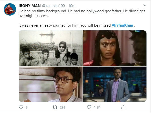 इरफान सर का कोई गॉडफादर नहीं था। इरफान सर का कोई गॉडफादर नहीं था।
