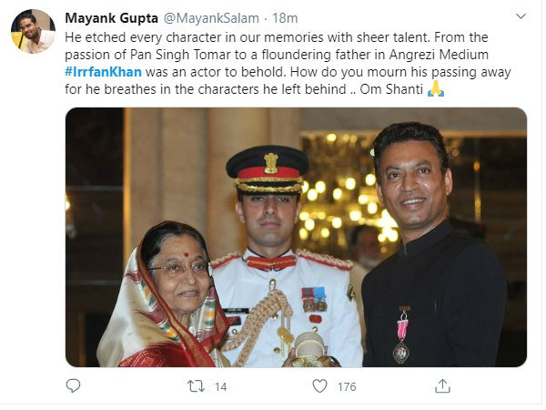अपनी प्रतिभा के साथ हमारी यादों में- इरफान खान अपनी प्रतिभा के साथ हमारी यादों में- इरफान खान