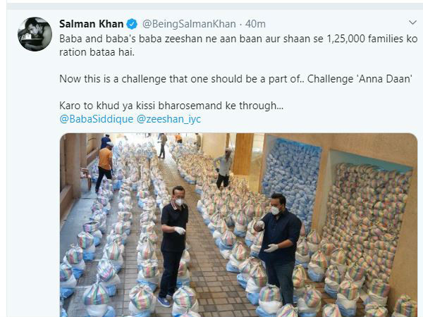 सोशल मीडिया पर सलमान खान की वाहवाही सोशल मीडिया पर सलमान खान की वाहवाही