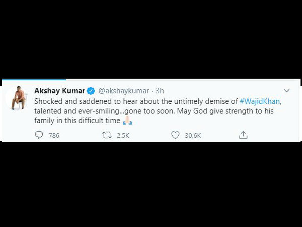 वाजिद खान के निधन से हैरान हैं अक्षय कुमार वाजिद खान के निधन से हैरान हैं अक्षय कुमार