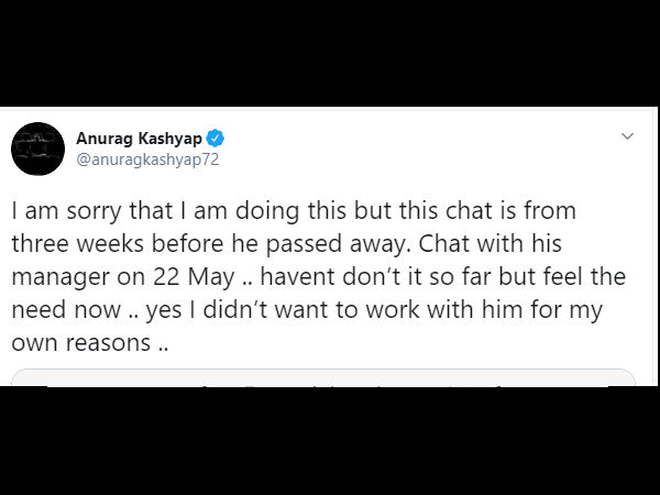 हां, मैं सुशांत के साथ काम नहीं करना चाहता था