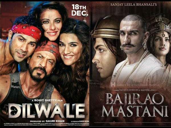 दिलवाले vs बाजीराव मस्तानी दिलवाले vs बाजीराव मस्तानी
