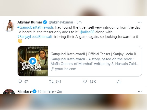 अक्षय कुमार ने भी की आलिया की तारीफ अक्षय कुमार ने भी की आलिया की तारीफ