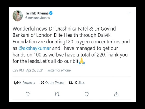 120 ऑक्सीजन कंसंट्रेटर्स दान 120 ऑक्सीजन कंसंट्रेटर्स दान