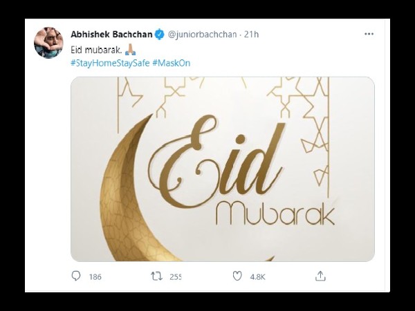 अभिषेक बच्चन ने लिखा है- मास्क पहने अभिषेक बच्चन ने लिखा है- मास्क पहने