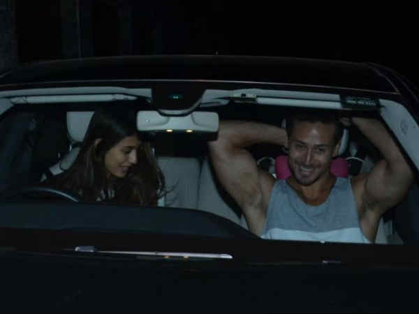 दिशा पटानी के साथ कार में टाइगर दिशा पटानी के साथ कार में टाइगर