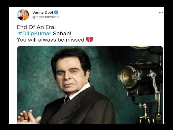 सनी देओल ने लिखा युग का अंत सनी देओल ने लिखा युग का अंत