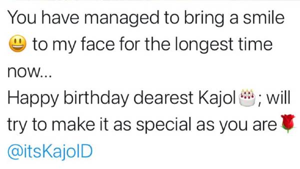 Ajay Devgn wishes Kajol Ajay Devgn wishes Kajol