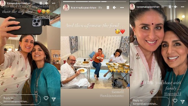 Kareena kapoor had gala time with aunt neetu kapoor as she filmed for a project Kareena kapoor had gala time with aunt neetu kapoor as she filmed for a project