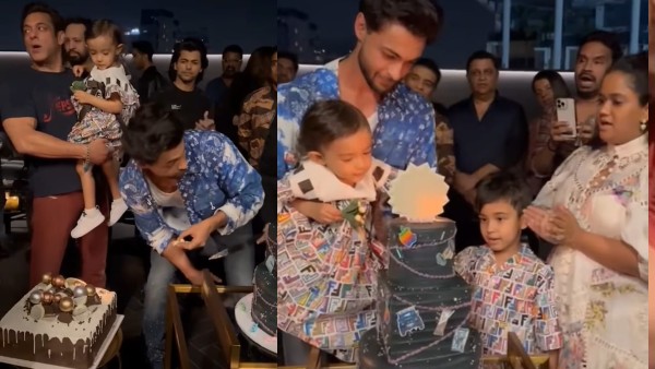 बच्चों के साथ काटा केक बच्चों के साथ काटा केक