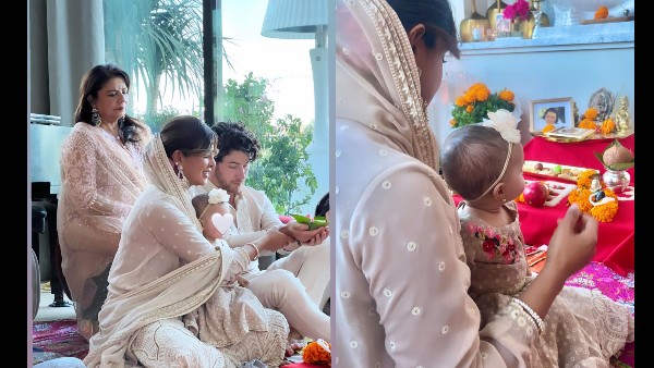 निक-प्रियंका ने की पूजा निक-प्रियंका ने की पूजा