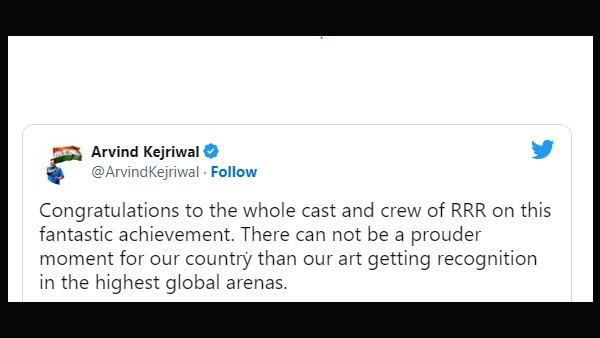 अरविंद केजरीवाल ने भी दी बधाई अरविंद केजरीवाल ने भी दी बधाई