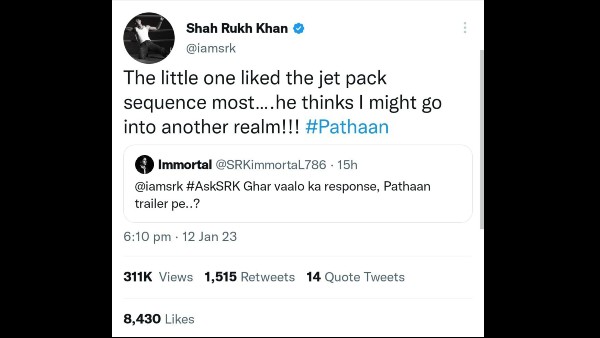 पठान के ट्रेलर पर घरवालों का रिएक्शन : पठान के ट्रेलर पर घरवालों का रिएक्शन :